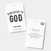 神に捧げられたクールなカスタマイズ可能な黒いテキスト バッジ (正面＆裏面)