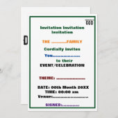 神に捧げられた  カスタマイズ可能なかっこいい黒いテキスト 招待状 (正面/裏面)