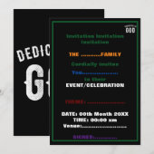 神に捧げるカスタマイズ可能なクールな白いテキスト 招待状 (正面/裏面)