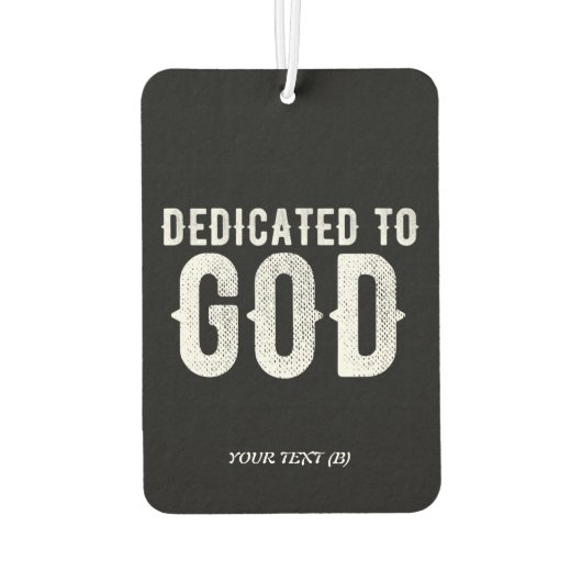 神に捧げるカスタマイズ可能カッコいいな白い文字 カーエアーフレッシュナー (裏面)