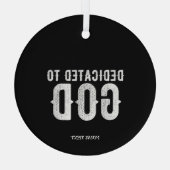 神に捧げるカスタマイズ可能カッコいいな白い文字 ガラスオーナメント (裏面)