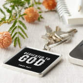 神に捧げるカスタマイズ可能カッコいいな白い文字 キーホルダー (側面)