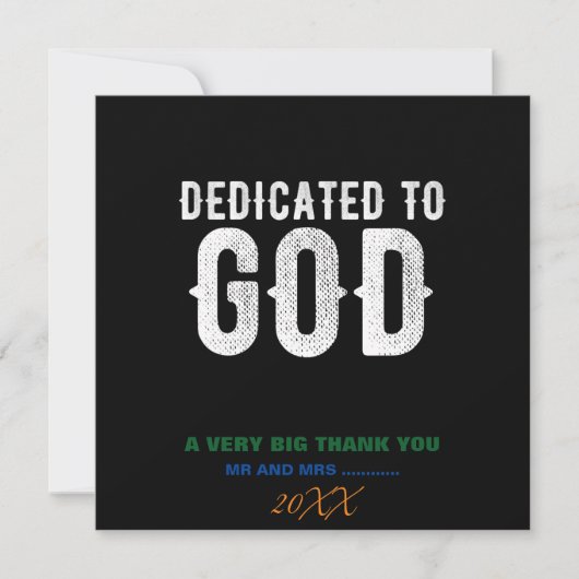 神に捧げるカスタマイズ可能カッコいいな白い文字 サンキューカード (正面)