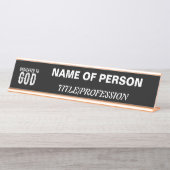 神に捧げるカスタマイズ可能カッコいいな白い文字 デスクネームプレート (正面)