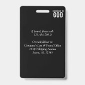 神に捧げるカスタマイズ可能カッコいいな白い文字 バッジ (裏面)