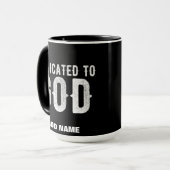 神に捧げるカスタマイズ可能カッコいいな白い文字 マグカップ (正面左)