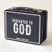 神に捧げるカスタマイズ可能カッコいいな白い文字 メタルランチボックス (裏面)