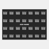 神に捧げるカスタマイズ可能カッコいいな白い文字 ラッピングペーパーシート (正面2)