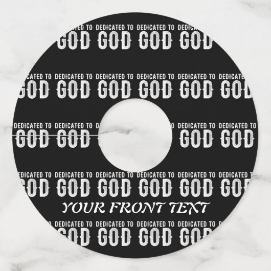 神に捧げるカスタマイズ可能カッコいいな白い文字 ワイングラスタグ (正面)