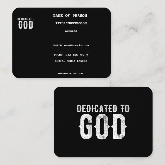 神に捧げるカスタマイズ可能カッコいいな白い文字 名刺 (正面/裏面)