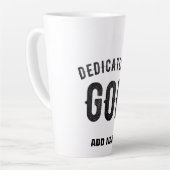 神に捧げるカスタマイズ可能カッコいいな黒い文字 カフェラテマグ (左アングル)