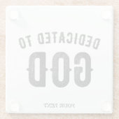 神に捧げるカスタマイズ可能カッコいいな黒い文字 ガラスコースター (裏面)