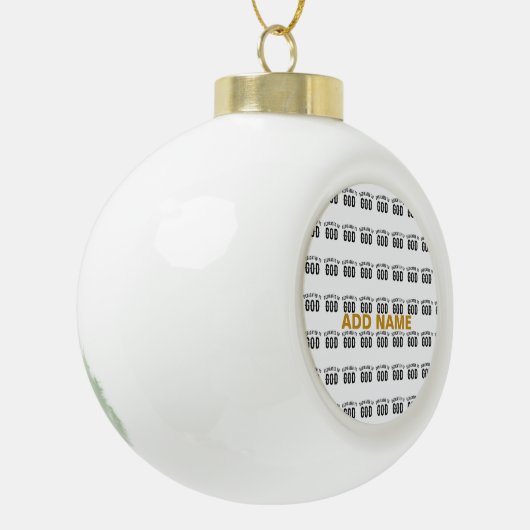 神に捧げるカスタマイズ可能カッコいいな黒い文字 セラミックボールオーナメント (左)