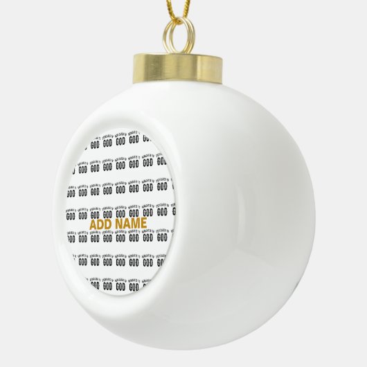 神に捧げるカスタマイズ可能カッコいいな黒い文字 セラミックボールオーナメント (右)