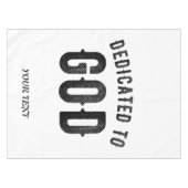 神に捧げるカスタマイズ可能カッコいいな黒い文字 テーブルクロス (正面(横))