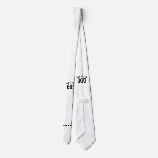 神に捧げるカスタマイズ可能カッコいいな黒い文字 ネクタイ (裏面)