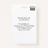 神に捧げるカスタマイズ可能カッコいいな黒い文字 バッジ (裏面)