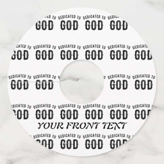 神に捧げるカスタマイズ可能カッコいいな黒い文字 ワイングラスタグ (正面)