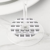 神に捧げるカスタマイズ可能カッコいいな黒い文字 ワイングラスタグ (クローズアップ)