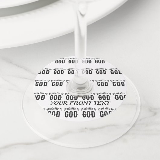 神に捧げるカスタマイズ可能カッコいいな黒い文字 ワイングラスタグ (クローズアップ)