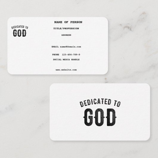 神に捧げるカスタマイズ可能カッコいいな黒い文字 名刺 (正面/裏面)