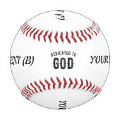 神に捧げるカスタマイズ可能カッコいいな黒い文字 野球ボール (裏面)