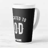 神に捧げカスタマイズ可能な白カッコいい文字 カフェラテマグ (右アングル)