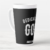 神に捧げカスタマイズ可能な白カッコいい文字 カフェラテマグ (左アングル)