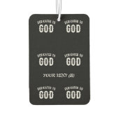 神に捧げカスタマイズ可能な白カッコいい文字 カーエアーフレッシュナー (裏面)