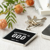 神に捧げカスタマイズ可能な白カッコいい文字 キーホルダー (側面)