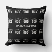 神に捧げカスタマイズ可能な白カッコいい文字 クッション (正面)