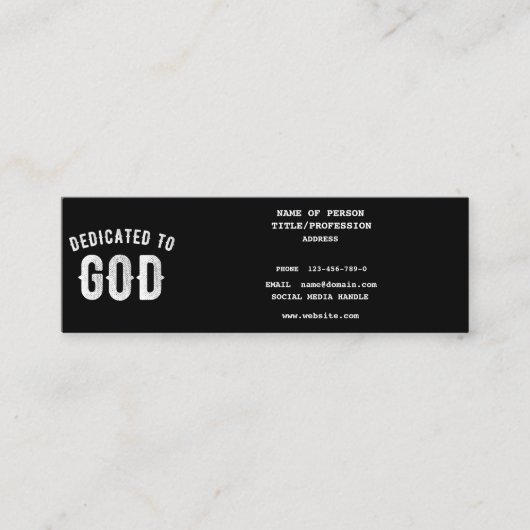 神に捧げカスタマイズ可能な白カッコいい文字 コーリングカード (正面)