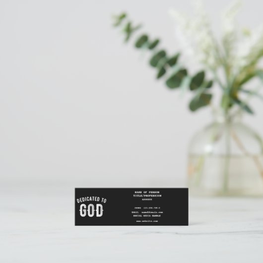 神に捧げカスタマイズ可能な白カッコいい文字 コーリングカード (スタンド正面)