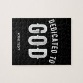 神に捧げカスタマイズ可能な白カッコいい文字 ジグソーパズル (横)