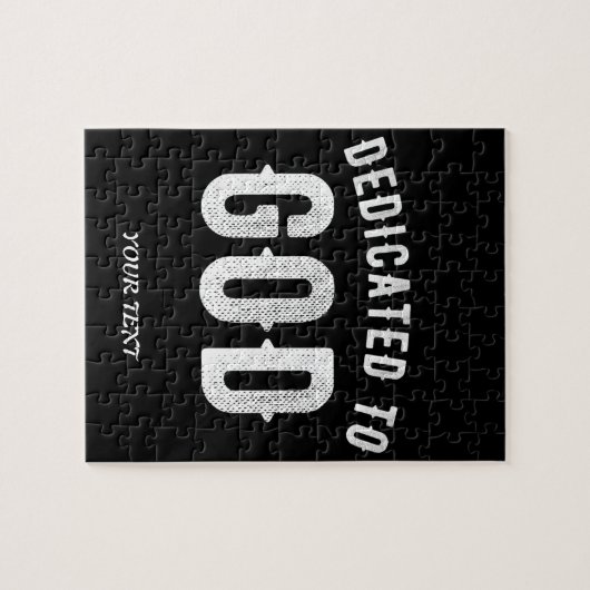 神に捧げカスタマイズ可能な白カッコいい文字 ジグソーパズル (横)