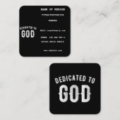 神に捧げカスタマイズ可能な白カッコいい文字 スクエア名刺 (正面/裏面)