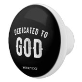 神に捧げカスタマイズ可能な白カッコいい文字 セラミックノブ (右)