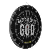 神に捧げカスタマイズ可能な白カッコいい文字 ダーツボード (正面左)