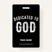 神に捧げカスタマイズ可能な白カッコいい文字 バッジ (正面)