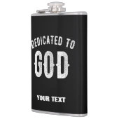 神に捧げカスタマイズ可能な白カッコいい文字 フラスク (左)