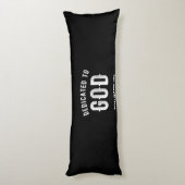 神に捧げカスタマイズ可能な白カッコいい文字 ボディピロー (裏面 (縦))