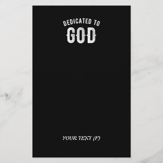 神に捧げカスタマイズ可能な白カッコいい文字 便箋 (正面)