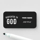 神に捧げカスタマイズ可能な白カッコいい文字 名札 (インサイチュ)