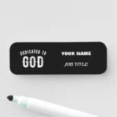 神に捧げカスタマイズ可能な白カッコいい文字 名札 (インサイチュ)