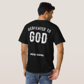 神に捧げカスタマイズ可能な白カッコいい文字 Tシャツ (裏面フル)