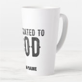 神に捧げカスタマイズ可能な黒カッコいい文字 カフェラテマグ (右アングル)