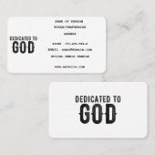 神に捧げカスタマイズ可能な黒カッコいい文字 コーリングカード (正面/裏面)