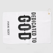 神に捧げカスタマイズ可能な黒カッコいい文字 ゴルフタオル (横)