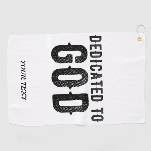 神に捧げカスタマイズ可能な黒カッコいい文字 ゴルフタオル (横)