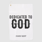 神に捧げカスタマイズ可能な黒カッコいい文字 ゴルフタオル (正面)